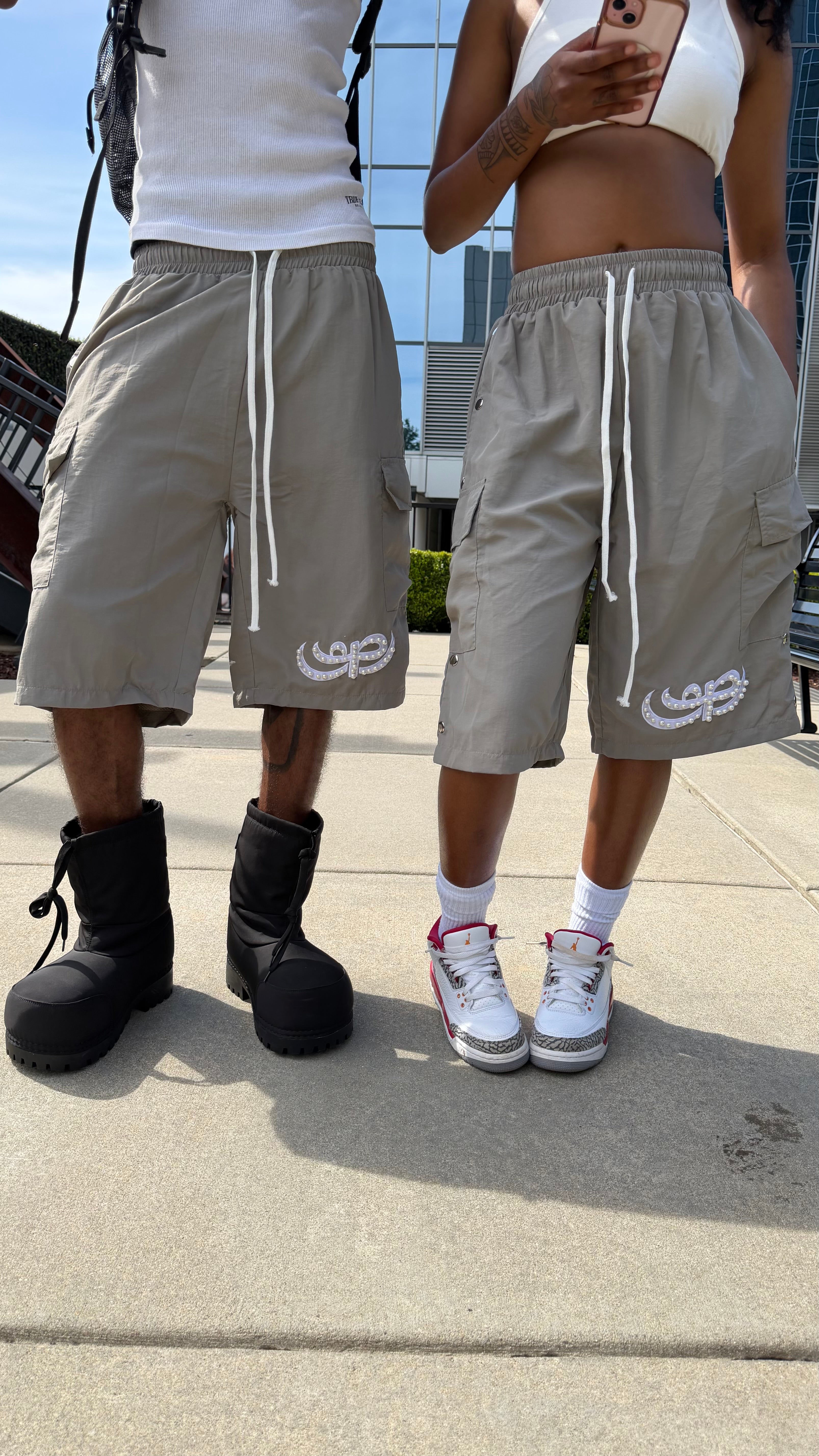 “Love Galore” grey shorts