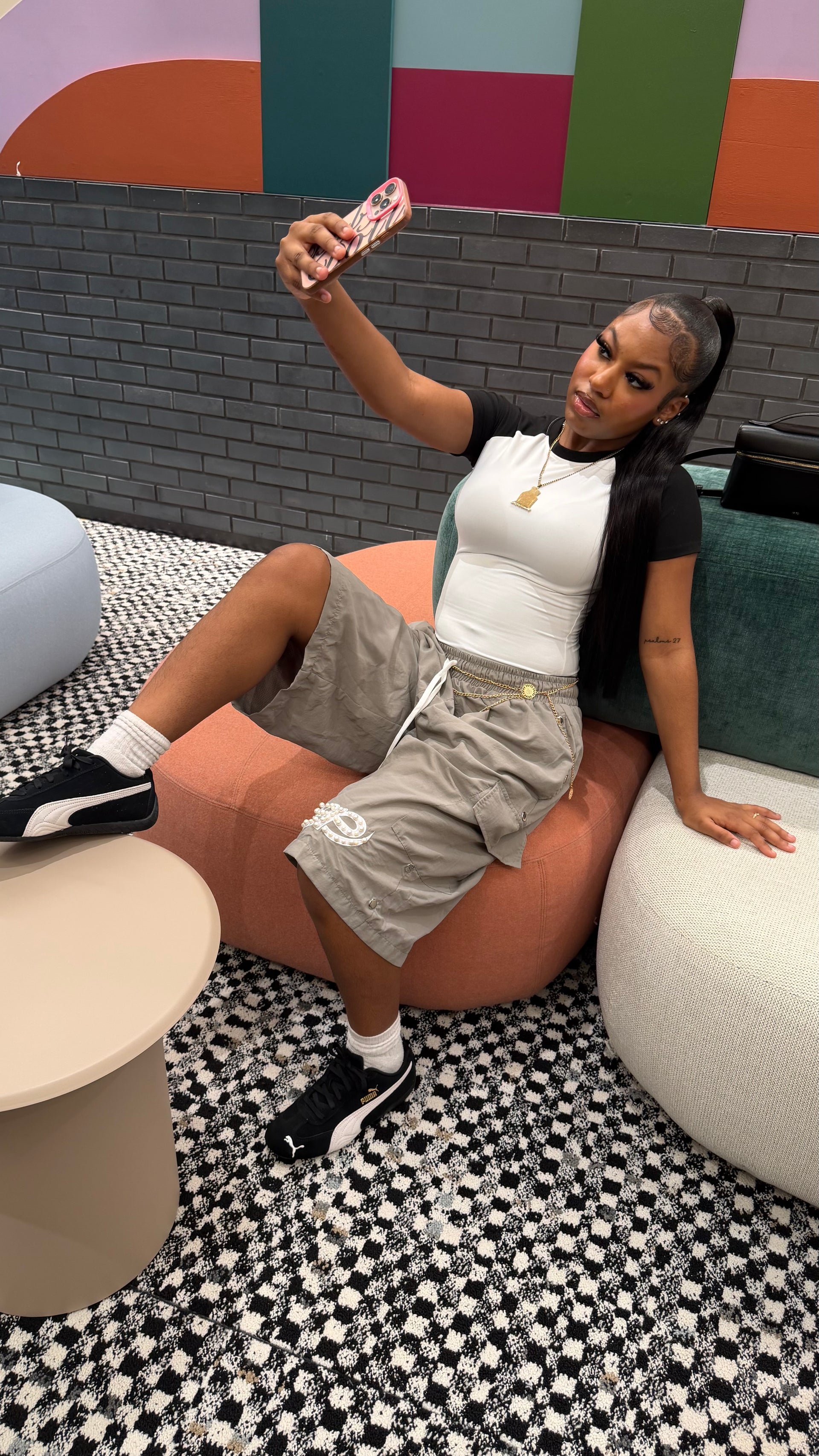“Love Galore” grey shorts